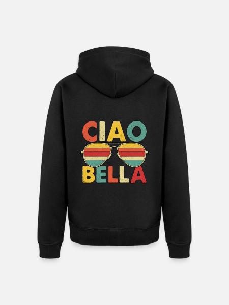 Ciao Bella - Unisex Premium Organic Zip Hoodie - black