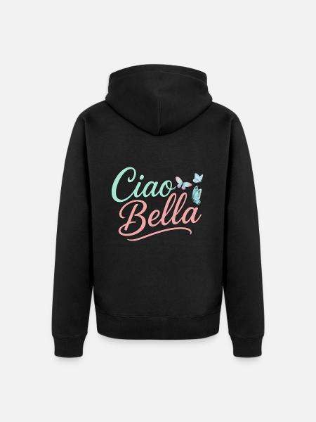 Ciao Bella - Unisex Premium Organic Zip Hoodie - black
