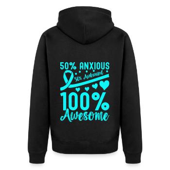 Trouble anxieux Trouble anxieux - Veste à capuche bio Premium Unisexe - noir - Dos - Nico (187cm)