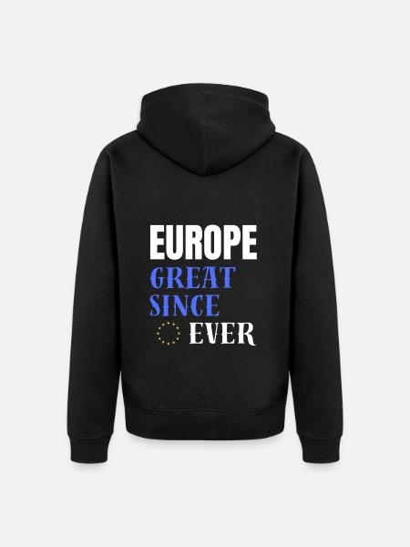 EUROPE GREAT SINCE EVER - Unisex Premium Organic Zip Hoodie - black