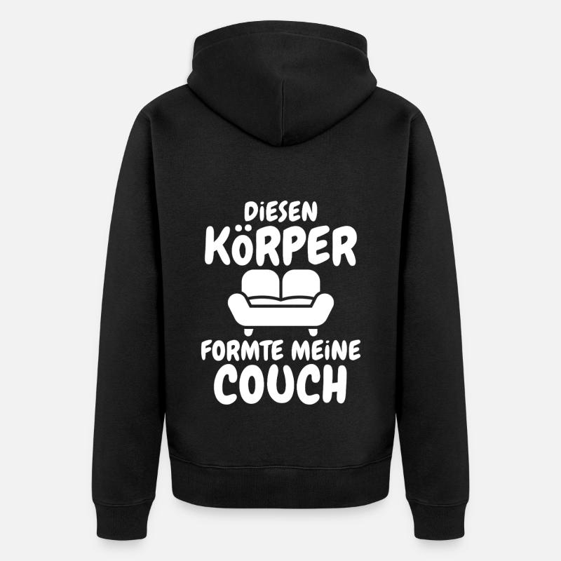 Couch Formte Körper - Unisex Premium Bio Zip Hoodie - Schwarz