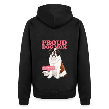 Bernhardiner Mom St. Bernhardshund Geschenk - Unisex Premium Bio Zip Hoodie - Schwarz - Hinten - Nico (187cm)