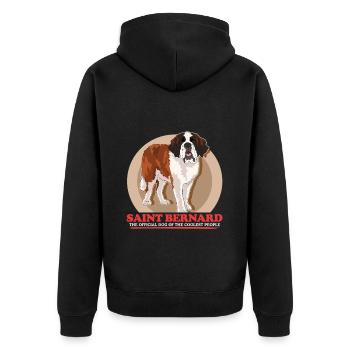 Bernhardiner Hund St. Bernhardshund Geschenk - Unisex Premium Bio Zip Hoodie - Schwarz - Hinten - Nico (187cm)