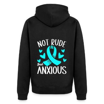 Trouble anxieux Trouble anxieux - Veste à capuche bio Premium Unisexe - noir - Dos - Nico (187cm)