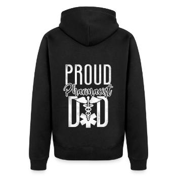 Pharmacy Tech Technician - Unisex Premium Bio Zip Hoodie - Schwarz - Hinten - Nico (187cm)