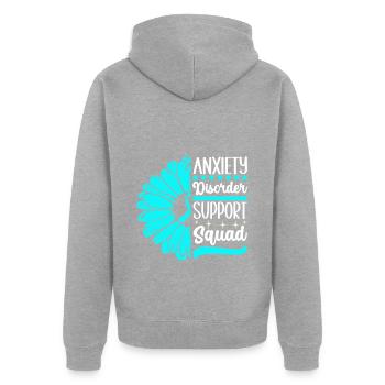 Anxiety disorder Anxiety disorder - Unisex Premium Organic Zip Hoodie - heather grey - Back - Nico (187cm)
