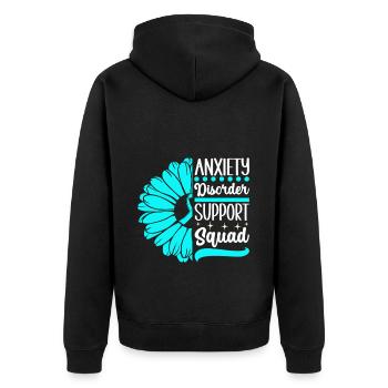 Anxiety disorder Anxiety disorder - Unisex Premium Organic Zip Hoodie - black - Back - Nico (187cm)