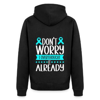 Anxiety disorder Anxiety disorder - Unisex Premium Organic Zip Hoodie - black - Back - Nico (187cm)