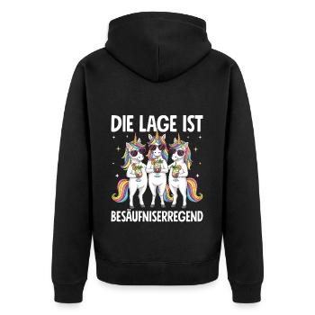 La situation est l’ivresse - Veste à capuche bio Premium Unisexe - noir - Dos - Nico (187cm)