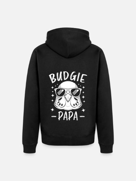 Budgie Saying Funny Budgie Gift - Unisex Premium Organic Zip Hoodie - black