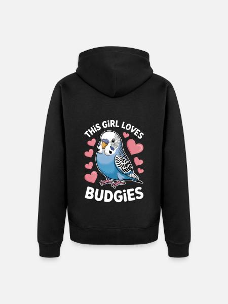 Wellensittich Spruch Lustig Wellensittich Geschenk - Premium økologisk unisex-hættejakke - sort