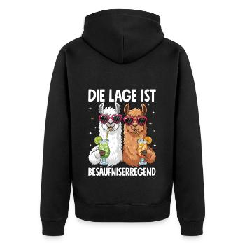 La situation est l’ivresse - Veste à capuche bio Premium Unisexe - noir - Dos - Nico (187cm)