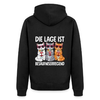 La situation est l’ivresse - Veste à capuche bio Premium Unisexe - noir - Dos - Nico (187cm)