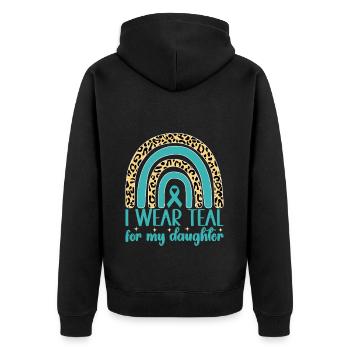 Angststörung Anxiety disorder - Unisex Premium Bio Zip Hoodie - Schwarz - Hinten - Nico (187cm)