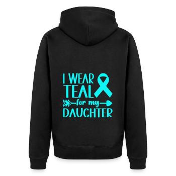 Anxiety disorder Anxiety disorder - Unisex Premium Organic Zip Hoodie - black - Back - Nico (187cm)