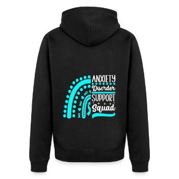 Anxiety disorder Anxiety disorder - Unisex Premium Organic Zip Hoodie - black - Back - Nico (187cm)