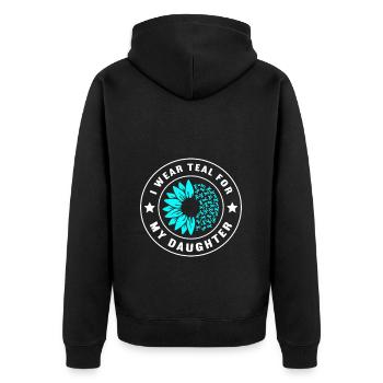 Anxiety disorder Anxiety disorder - Unisex Premium Organic Zip Hoodie - black - Back - Nico (187cm)