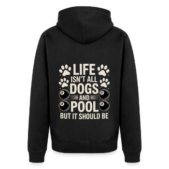 Pool Billiard Spruch Lustig Pool Billiard Geschenk - Unisex Premium Bio Zip Hoodie - Schwarz - Hinten - Nico (187cm)