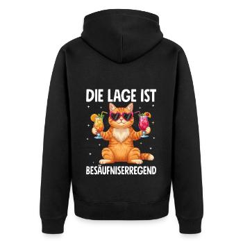 Die Lage Ist Besäufniserregend - Unisex Premium Bio Zip Hoodie - Schwarz - Hinten - Nico (187cm)