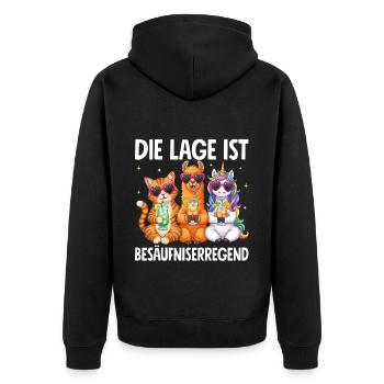 La situation est l’ivresse - Veste à capuche bio Premium Unisexe - noir - Dos - Nico (187cm)