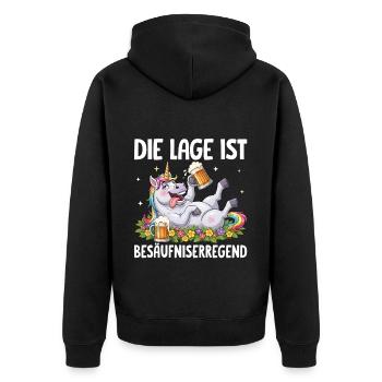 La situation est l’ivresse - Veste à capuche bio Premium Unisexe - noir - Dos - Nico (187cm)