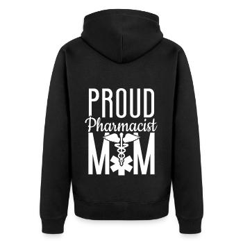 Pharmacy Tech Technician - Unisex Premium Organic Zip Hoodie - black - Back - Nico (187cm)
