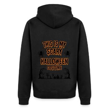 Lustiger Halloween Spruch Kostüm - Unisex Premium Bio Zip Hoodie - Schwarz - Hinten - Nico (187cm)