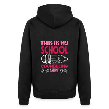 Conseiller scolaire C’est mon conseil - Veste à capuche bio Premium Unisexe - noir - Dos - Nico (187cm)