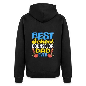 Meilleur père conseiller scolaire de tous les temps - Veste à capuche bio Premium Unisexe - noir - Dos - Nico (187cm)