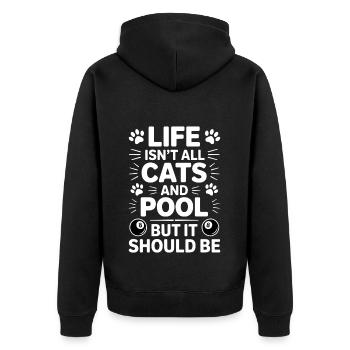 Pool Billiard Spruch Lustig Pool Billiard Geschenk - Unisex Premium Bio Zip Hoodie - Schwarz - Hinten - Nico (187cm)