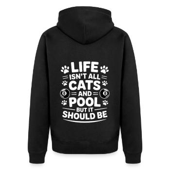 Pool Billiard Spruch Lustig Pool Billiard Geschenk - Unisex Premium Bio Zip Hoodie - Schwarz - Hinten - Nico (187cm)