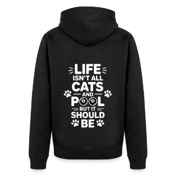 Pool Billiard Spruch Lustig Pool Billiard Geschenk - Unisex Premium Bio Zip Hoodie - Schwarz - Hinten - Nico (187cm)