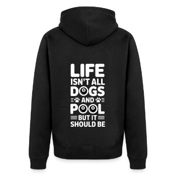 Pool Billiard Spruch Lustig Pool Billiard Geschenk - Unisex Premium Bio Zip Hoodie - Schwarz - Hinten - Nico (187cm)