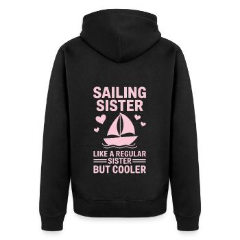 Voile Dire Sœur Marin Voile Cadeau - Veste à capuche bio Premium Unisexe - noir - Dos - Nico (187cm)