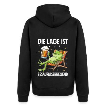 La situation est l’ivresse - Veste à capuche bio Premium Unisexe - noir - Dos - Nico (187cm)