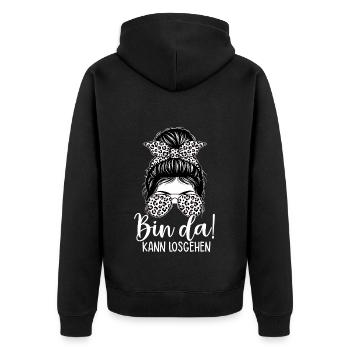 I'm ready to go - Unisex Premium Organic Zip Hoodie - black - Back - Nico (187cm)
