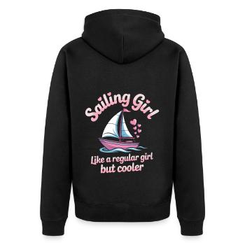 Voile Dire Fille Marin Voile Cadeau - Veste à capuche bio Premium Unisexe - noir - Dos - Nico (187cm)