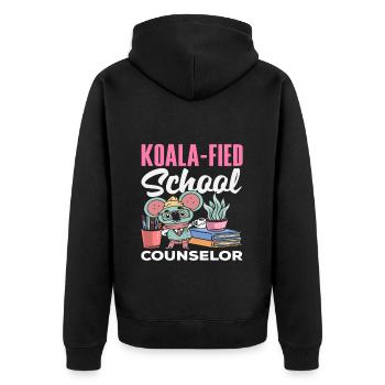 Conseiller d’école Koala-Fied élégant - Veste à capuche bio Premium Unisexe - noir - Dos - Nico (187cm)