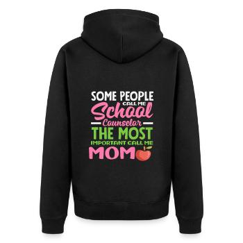 Certains m’appellent conseillère scolaire, d’autres maman - Veste à capuche bio Premium Unisexe - noir - Dos - Nico (187cm)