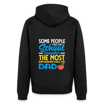 Certains m’appellent conseiller scolaire, papa - Veste à capuche bio Premium Unisexe - noir - Dos - Nico (187cm)