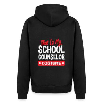 C’est mon costume de conseiller d’école - Veste à capuche bio Premium Unisexe - noir - Dos - Nico (187cm)