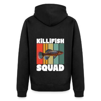 Killifish Egg-laying Tooth Doughnut Aquarium - Unisex Premium Organic Zip Hoodie - black - Back - Nico (187cm)