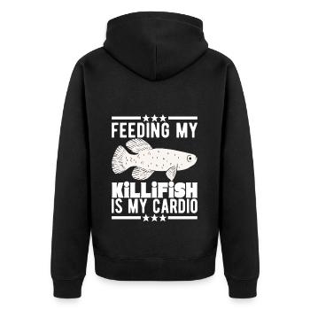 Killifish Egg-laying Tooth Doughnut Aquarium - Unisex Premium Organic Zip Hoodie - black - Back - Nico (187cm)