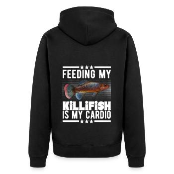 Killifish Egg-laying Tooth Doughnut Aquarium - Unisex Premium Organic Zip Hoodie - black - Back - Nico (187cm)