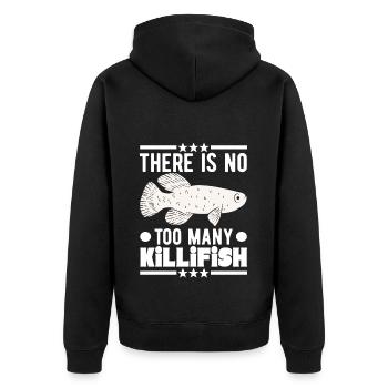 Killifish Egg-laying Tooth Doughnut Aquarium - Unisex Premium Organic Zip Hoodie - black - Back - Nico (187cm)