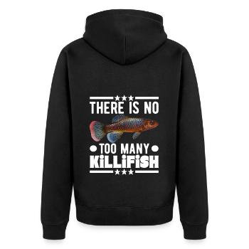 Killifish Egg-laying Tooth Doughnut Aquarium - Unisex Premium Organic Zip Hoodie - black - Back - Nico (187cm)