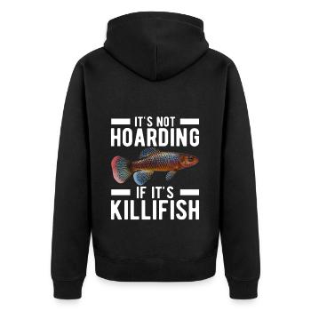 Killifish Egg-laying Tooth Doughnut Aquarium - Unisex Premium Organic Zip Hoodie - black - Back - Nico (187cm)