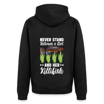 Killifish Egg-laying Tooth Doughnut Aquarium - Unisex Premium Organic Zip Hoodie - black - Back - Nico (187cm)