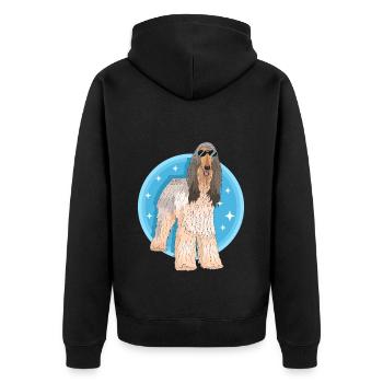 Afghan Greyhound Dog Owner Gift - Unisex Premium Organic Zip Hoodie - black - Back - Nico (187cm)