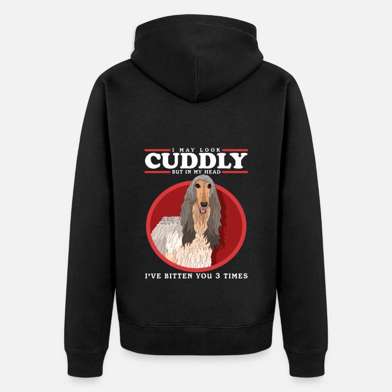 Afghanischer Windhund Geschenk - Unisex Premium Bio Zip Hoodie - Schwarz